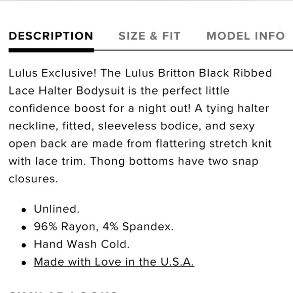 🔥Sale🔥BRITTON BLACK RIBBED LACE HALTER BODYSUIT - Picture 4 of 7